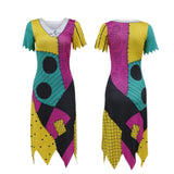 Women’s Patchwork Sally-Inspired Dress – Halloween & Christmas Carnival Costume 🎃💃