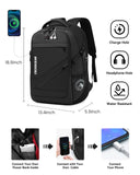 CROSSGEAR Large Travel Laptop Backpack – TSA Lock Anti-Theft Business Backpack with USB Port, Fits up to 17.3” Laptops (Black)