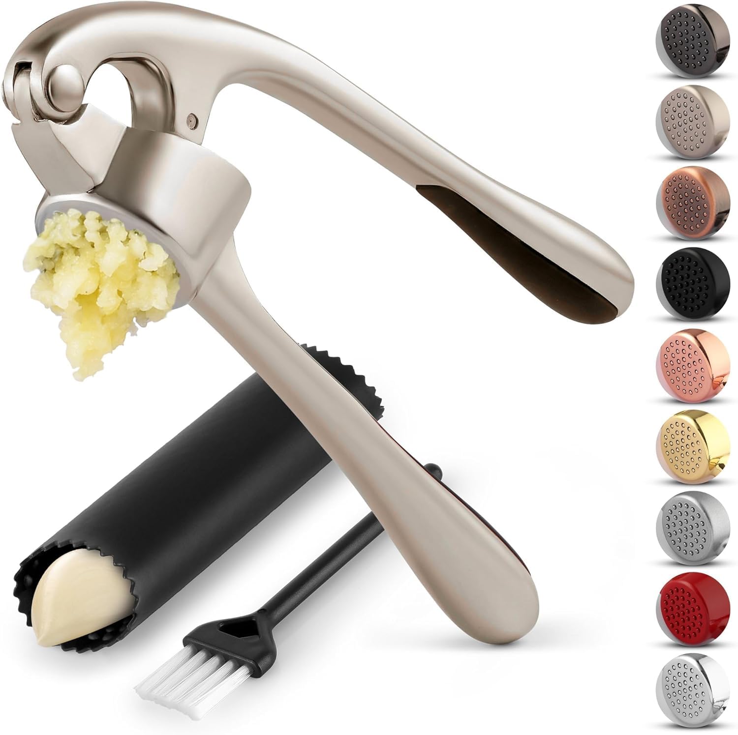 Premium Garlic Press & Ginger Mincer – Heavy-Duty Stainless Steel Crusher with Ergonomic Handle