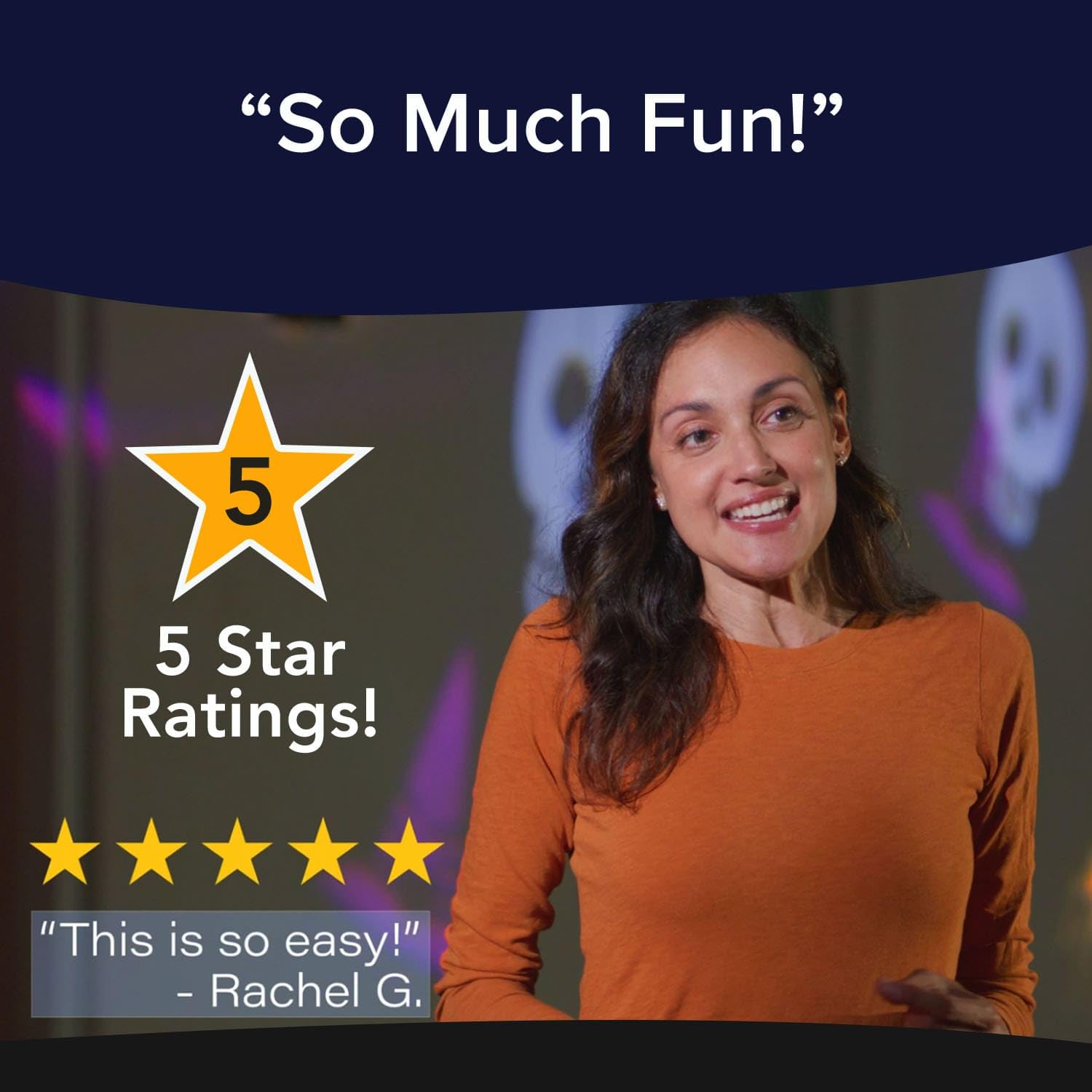 Star Shower Halloween Slide Show Projector – Orange LED Motion Light Display for Outdoor Haunted Decor