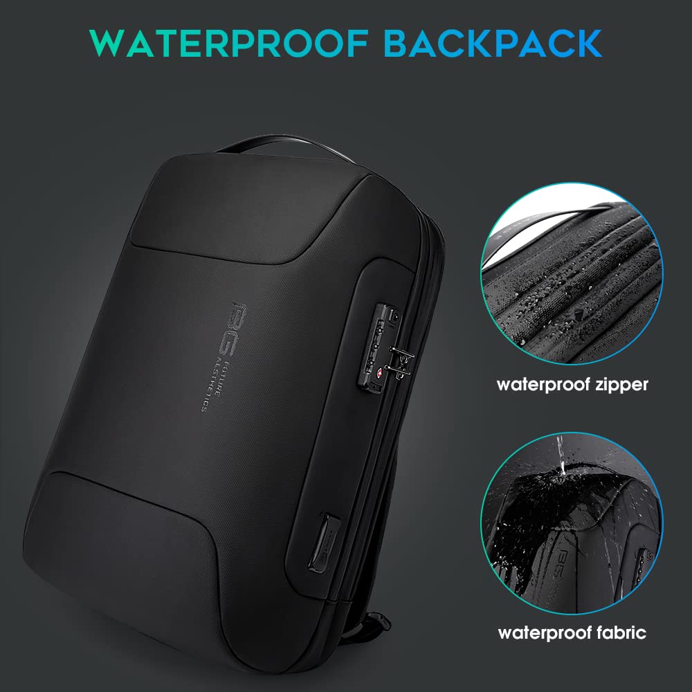 BANGE Anti-Theft Business Laptop Backpack – Smart Work Backpack with USB Charging Port, Fits 15.6” Laptops
