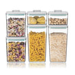 One-Touch POP Airtight Food Storage Containers – 6 Piece Stackable Kitchen Canister Set