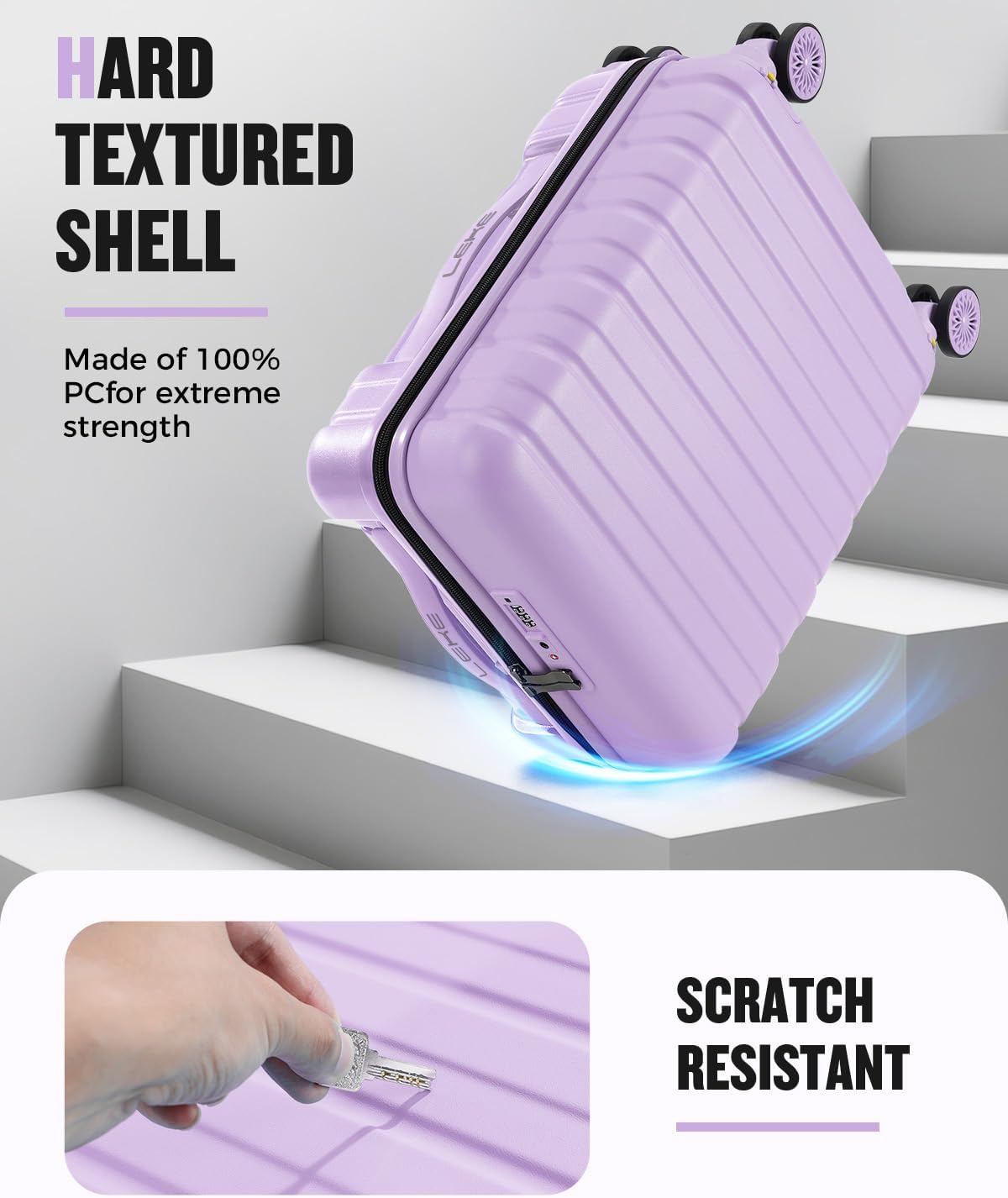 Light Purple 16-Inch Underseat Carry-On with TSA Lock