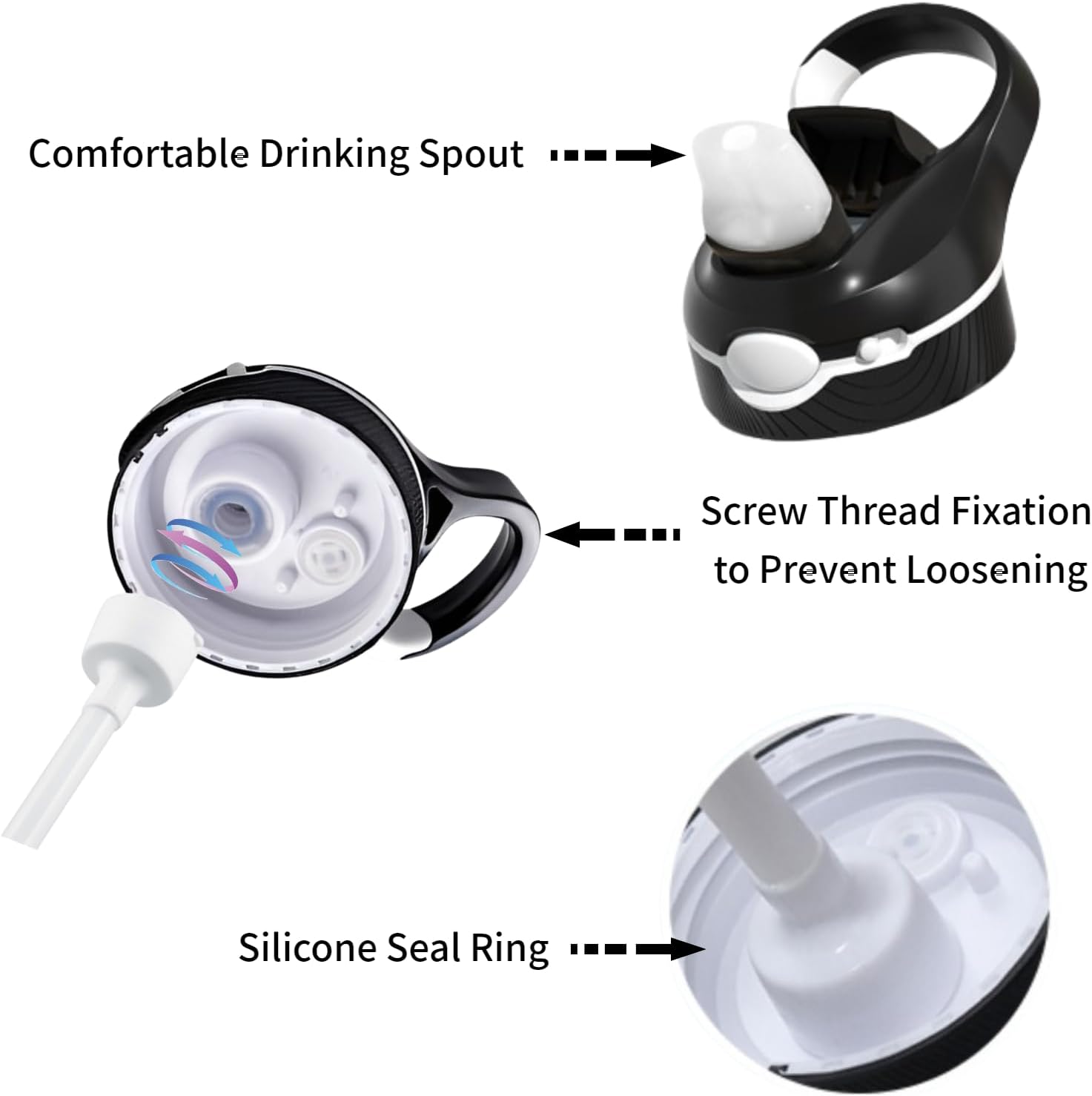 25 oz Clear Adventure Water Bottle with Straw and Clip