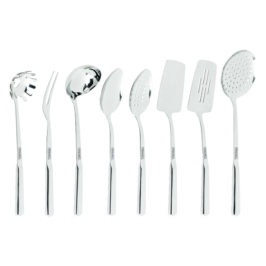 8-Piece Stainless Steel Kitchen Utensils Set – Ergonomic Handles, Dishwasher Safe