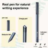 YUAN Smart Pen & Digital Notebook Set with Real-Time App Sync, Offline Storage & Navy PU Leather Cover