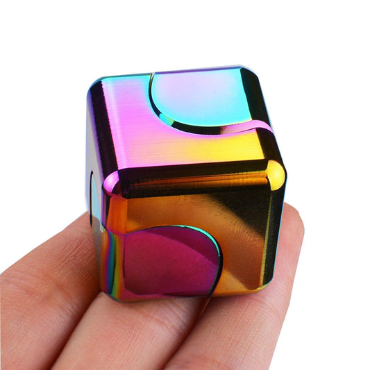 Metal Fidget Spinner Cube Stress Relief Desk Toy Silent Pocket Size ADHD Focus Gadget