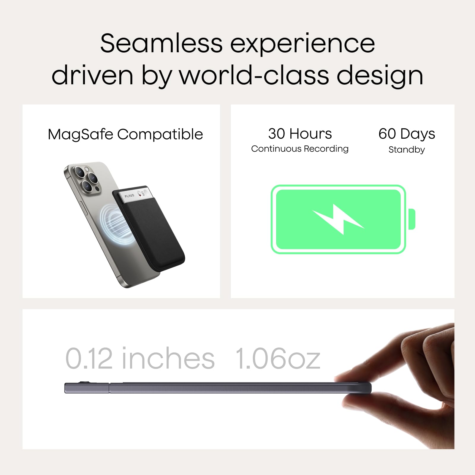 PLAUB AI Note Taker – Ultra Slim Voice Recorder with AI Transcription & Meeting Summaries