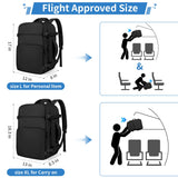 ZOMFELT TSA-Approved Carry-On Travel Backpack with 15.6” Laptop Compartment & Wet Pocket – Black