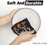 Halloween Kitchen Towels – 4 Pack Soft & Absorbent Dish Towels for Daily Use and Seasonal Kitchen Décor (18x26 Inches, Black)