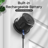 Smart Fingerprint Door Lock with Bluetooth App & Key Access, Rechargeable Digital Door Knob Lock with Voice Control Support