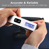 Portable Digital Luggage Scale with LCD Backlight – 110lb/50kg Capacity Travel Baggage Weight Scale with Data Lock & Rubber Grip Handle