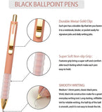 12-Pack Gold Retractable Black Ink Ballpoint Pens