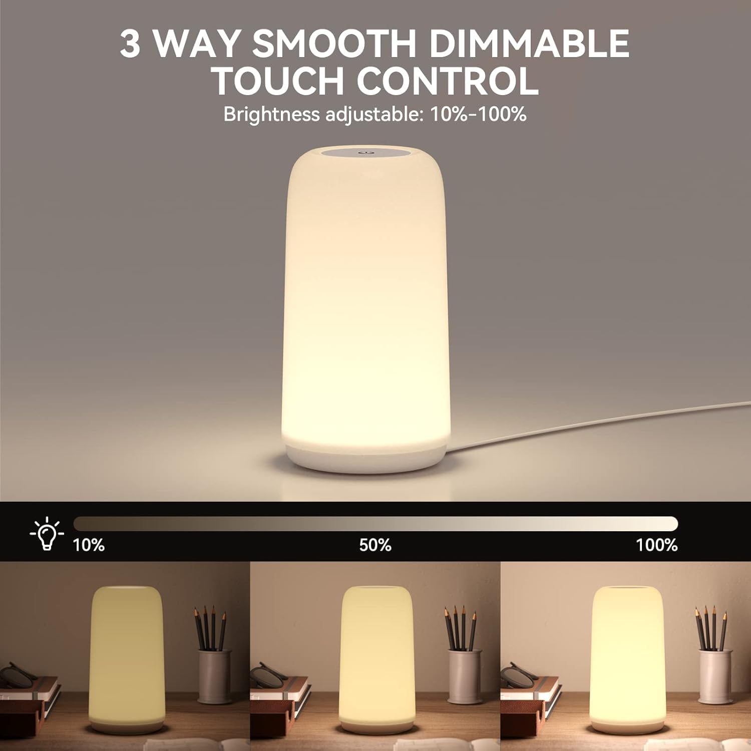 Modern RGB Touch Table Lamp – Dimmable Nightstand Light with Sleep Mode & 3 Brightness Levels