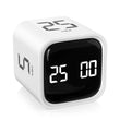 Rotating Pomodoro Timer Cube with Gravity Sensor, Preset 5/10/25/50 Min, Custom Countdown & Stopwatch, Silent Vibration Desk Timer for Work, Study & Kitchen – White