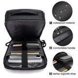 BANGE Waterproof Smart Laptop Backpack – 180° Open Business Travel Backpack with USB Charging Port for 15.6” Laptops (Black)
