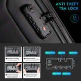 BANGE Anti-Theft Business Laptop Backpack – Waterproof Travel Backpack with USB 3.0 Fast Charging, Fits 17.3” Notebooks (Black)