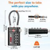 Forge Optimus TSA008 Cable Luggage Lock 2 Pack, Heavy Duty 4-Digit Combination Travel Security Lock with Open Alert Indicator