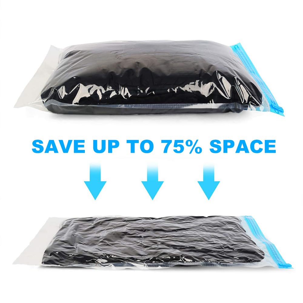 Roll-Up Vacuum Storage Bags for Travel – Compression Packing Bags Set