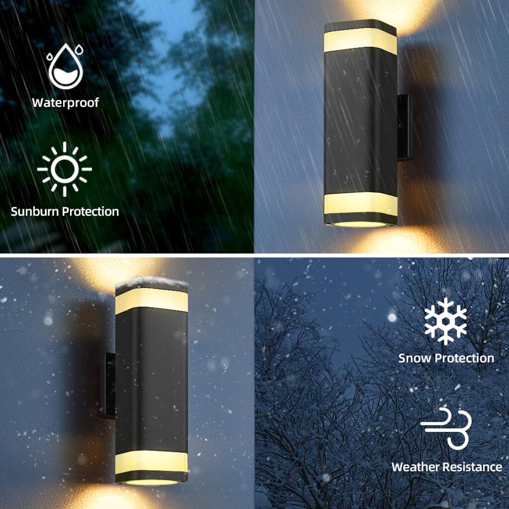 WiFi Smart RGB Outdoor Wall Light – Dusk to Dawn Up & Down Sconce with Alexa Control