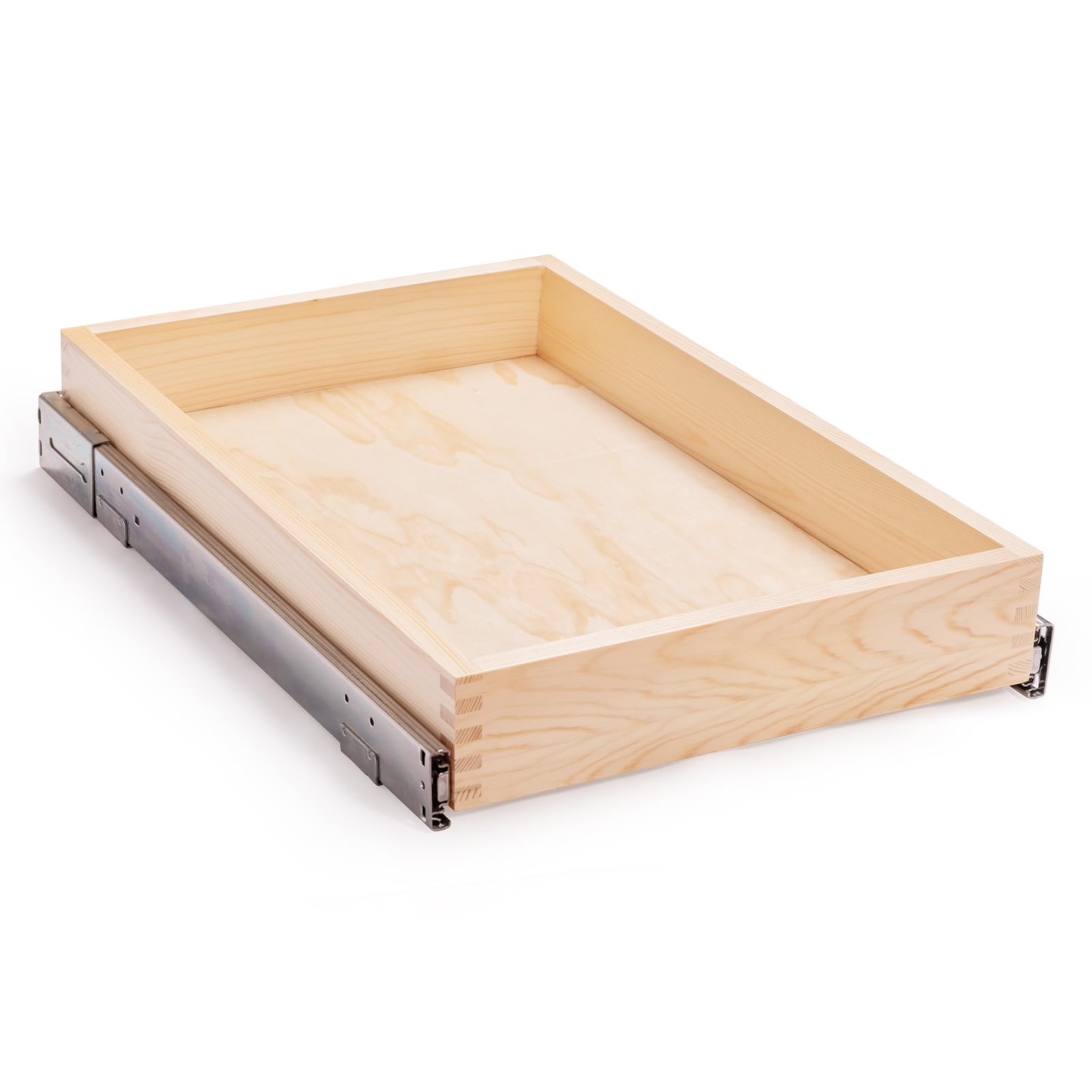 Mulush Wide Slim Pull-Out Wooden Cabinet Drawer with Soft-Close Slides – Precision Storage Organizer