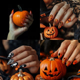 Halloween Nail Stamping Plates Set – 5Pcs Stainless Steel Templates with Ghost, Pumpkin, Skull & Spider Web Designs