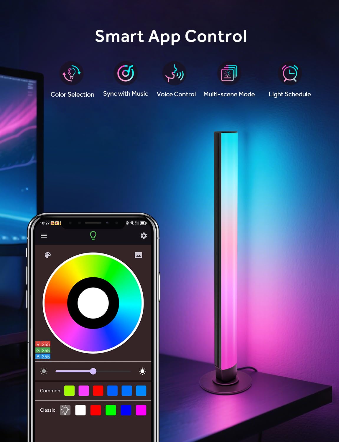 ELOUYCKE RGB Smart Light Bars – 16M Colors, 213 Effects & Music Sync TV Gaming Lights