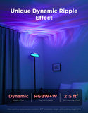 Smart RGBWW Tri-Zone Floor Lamp with Ripple Ceiling Effect, 1000lm Task Light & Alexa/Matter Control – Black