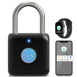Bluetooth Fingerprint Smart Padlock with App Control, USB Rechargeable Biometric Locker Lock for Gym, Luggage & Storage