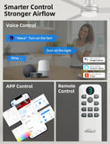 Homlit 42” Smart RGB Ceiling Fan with Music Sync, Alexa Control & Whisper-Quiet DC Motor – Silver