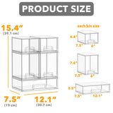 Stackable Bottle Storage Organizer (5-Pack) – Clear Acrylic Drawer System for Baby Bottles, Vanity & Countertop