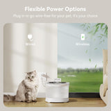 Cheerble Elfin E1+ Pumpless Stainless Steel Cat Water Fountain – MagDrive Technology & Dual Mode (White)
