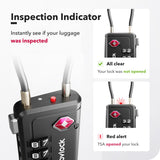 TSA 008 Approved 4-Digit Combination Luggage Lock with Inspection Indicator, Heavy Duty Cable Travel Lock for Suitcases & Backpacks