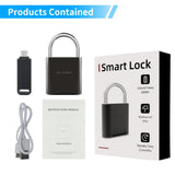 Waterproof Fingerprint Padlock with USB Rechargeable Battery, Biometric Smart Lock for Gym Locker, Gate, Bike & Outdoor Security