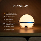 Sphere C USB-C Magnetic Smart Night Light – Portable RGB Bedside Lamp with App Control