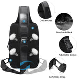 BANGE Anti-Theft Sling Backpack with Lock – Waterproof Crossbody Shoulder Bag with USB Charging Port (Black)
