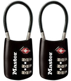 Master Lock TSA Accepted Combination Luggage Lock with Flexible Steel Cable, Resettable 3-Dial Travel Padlock
