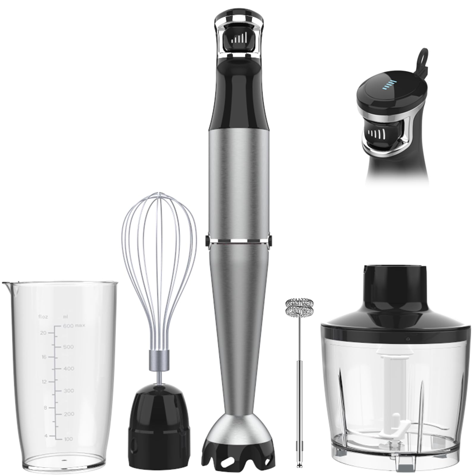 1100W Professional Immersion Hand Blender – Variable Speed Trigger, Scratch-Free Guard & BPA-Free Attachments