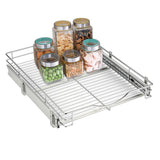 DINDON Wide Chrome Pull-Out Cabinet Organizer – Heavy-Duty Single-Tier Slide-Out Wire Basket for Base Cabinets
