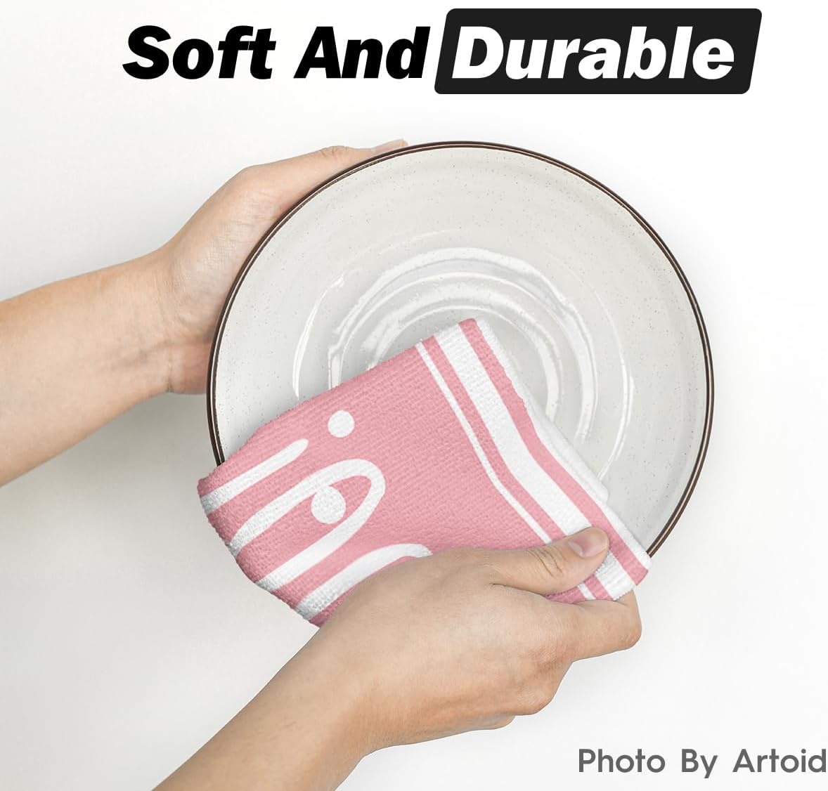 4PCS Pink Halloween Dish Towels – Soft, Absorbent & Durable Tea Towels for Festive Kitchen Decor (18x26 Inches)