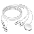 3-in-2 Magnetic Fast Charging Cable – Apple Watch & Phone Travel Charger, USB-C Combo, 4ft (All White)
