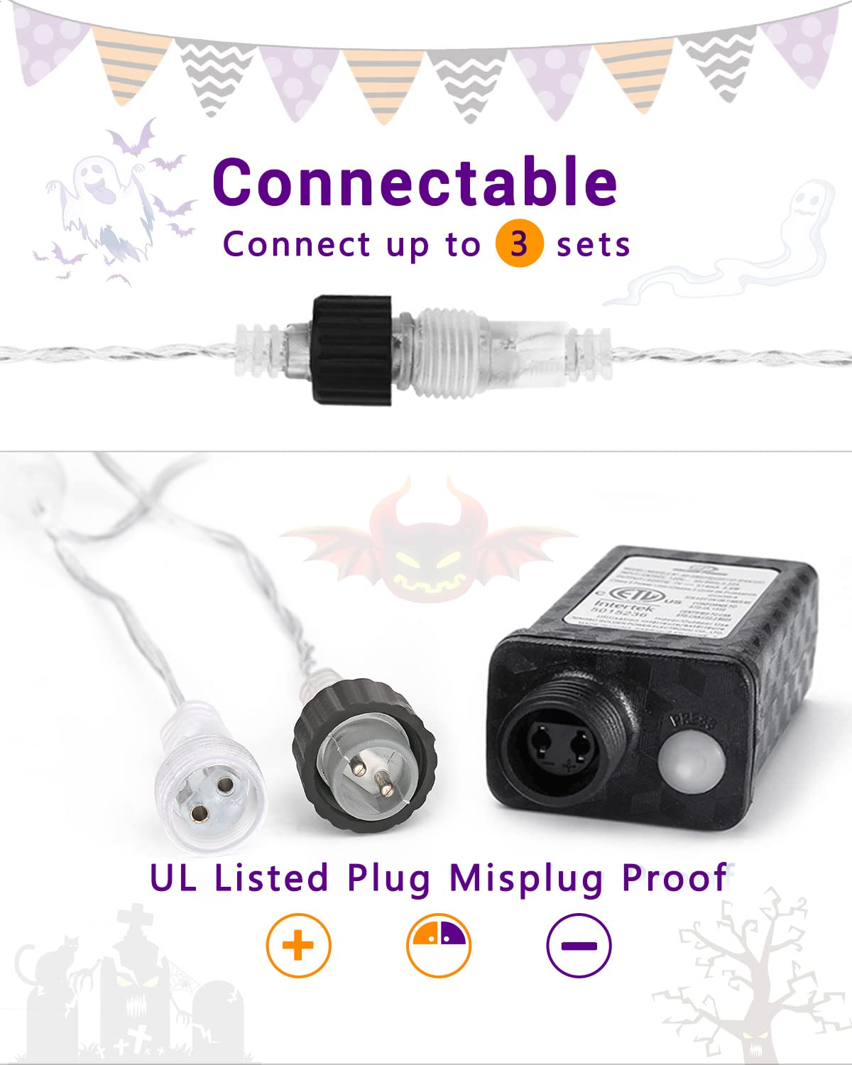 Orange & Purple Meteor Shower Lights – 30Ft 10-Tube LED Falling Rain Lights with Timer & Waterproof Design (Outdoor Halloween & Holiday Decor)