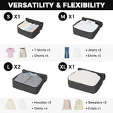 Travel Packing Cubes Organizer Set for Suitcase – Lightweight Luggage Storage Bags with Mesh Panel for Organized Travel (Black)