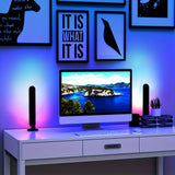 RGB IC Music Sync Light Bars (2-Pack) – USB Powered Ambient Desk & TV Lighting with App & Remote Control – Black