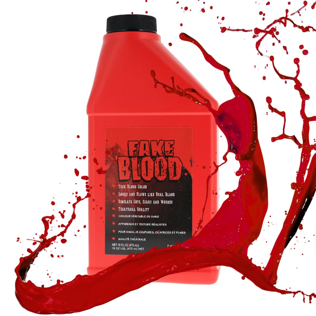 Realistic Stage Blood – 16oz Pint Fake Blood for Halloween Makeup & Cosplay (Non-Toxic, Washable)