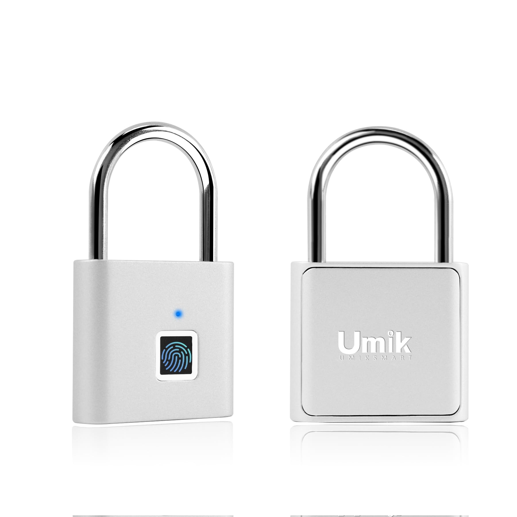 UMIKSMART Fingerprint Padlock with USB-C Rechargeable Battery, Biometric Keyless Lock for Gym Locker, Cabinets & Personal Storage
