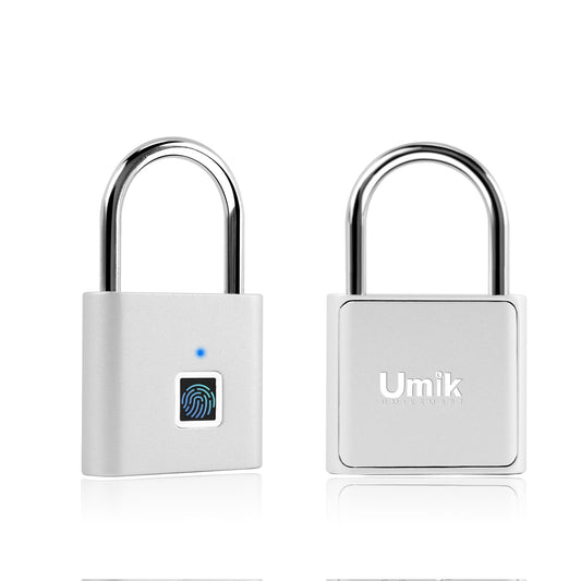 UMIKSMART Fingerprint Padlock with USB-C Rechargeable Battery, Biometric Keyless Lock for Gym Locker, Cabinets & Personal Storage