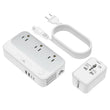 250W Universal Voltage Converter – US to Europe 220V to 110V Travel Power Converter with Worldwide Plug Set (White)