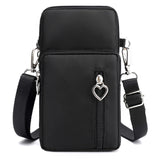 JANKS Small Nylon Crossbody Phone Bag for Women – Lightweight Mini Cell Phone Purse with Adjustable Strap (Black)