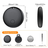 Android Bluetooth Tracker Tag 4 Pack, Find Hub Compatible Smart Item Locator with 120 ft Range, IP68 Waterproof, Replaceable Battery